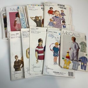 KWIK SEW & MCCALLS PATTERNS MISC LOT 13 Cut & Uncut VTG Mens Children Ladies
